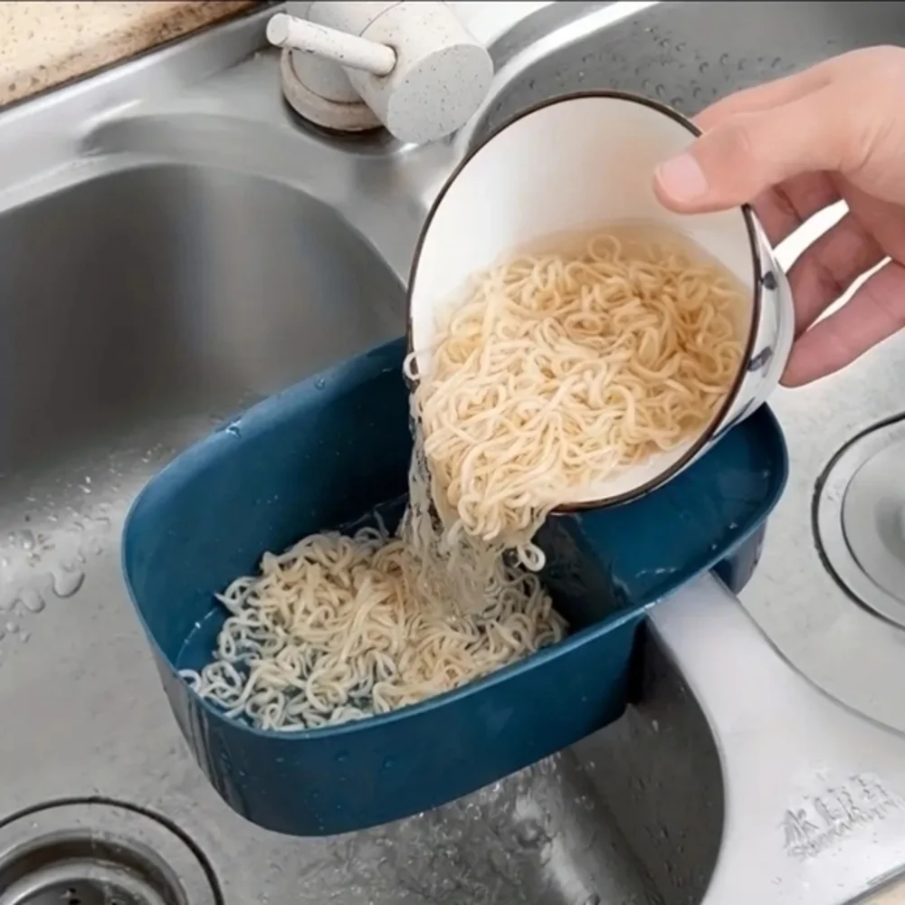 Multifunctional‎ Sink Drain Rack Food Strainer,Wet/Dry Sponge Holder